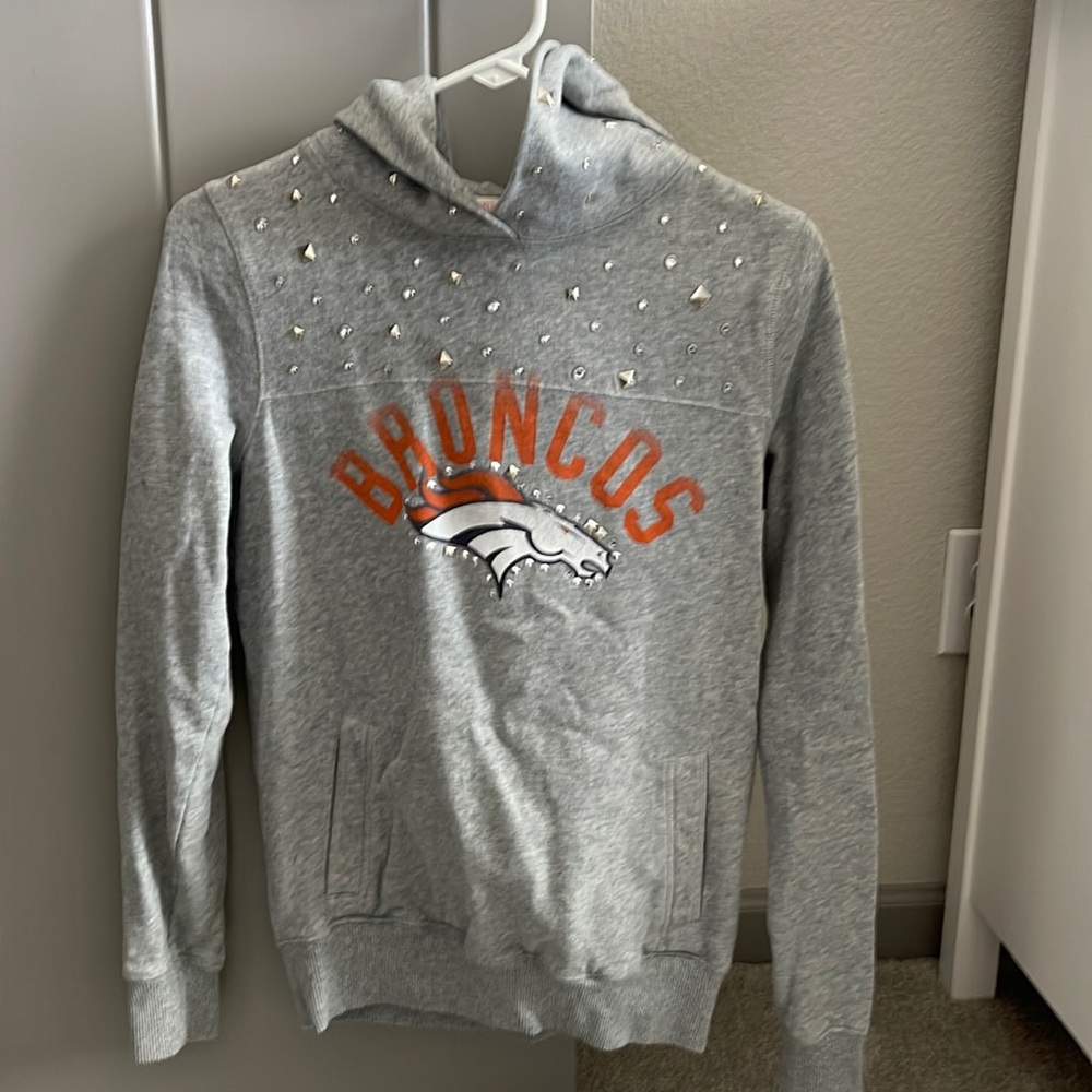 Pink Denver Bronco hoodie with gems